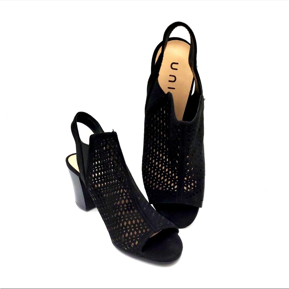 Unisa Black Peep-Toe Slingback Heels size 7 unploxa block heel - Picture 9 of 10